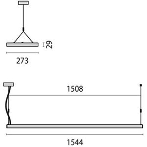 Performance in Lighting SL629PL direct/indirect, DALI, 154cm grijs 4.000K