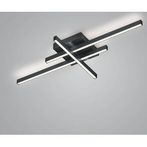 Knapstein LED plafondlamp Feli met drie profielen, zwart