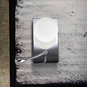 Pujol Iluminación Wandlamp Basic bolvormige kap en flexibele arm, chroom