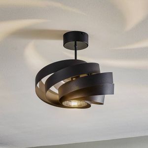 Domiluce Vento plafondlamp, zwart, Ø 40 cm, metaal, E27