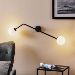 ALDEX Wandlamp Pure, 2-lamps, zwart, horizontaal