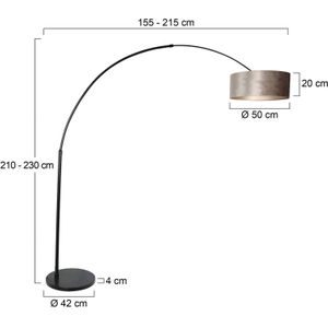 Steinhauer Boog-vloerlamp Sparkled Light zwart/zilver