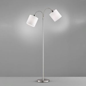 FISCHER & HONSEL Vloerlamp Cozy, 2-lamps, stof, nikkel/wit
