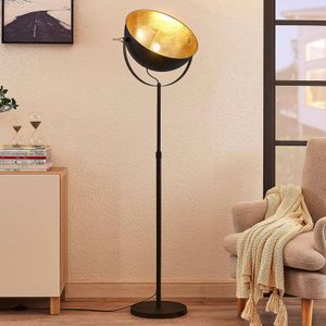 Lindby Vloerlamp Muriel 1-lamp zwart/goud