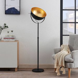 Lindby Vloerlamp Muriel 1-lamp zwart/goud