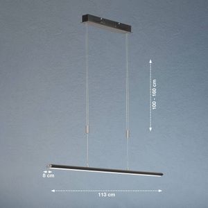 FISCHER & HONSEL Hanglamp Beat, zwart/nikkelkleurig, lengte 113 cm
