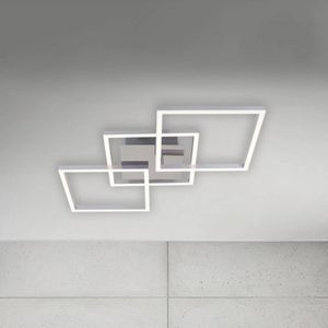 Briloner LED plafondlamp Frame step-dim chroom-alu 76x37cm