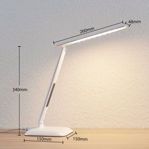 Lindby Ludmilla LED tafellamp, display, wit