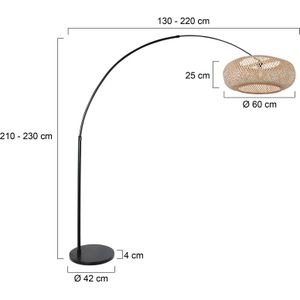 Steinhauer Boog-vloerlamp Sparkled Light zwart/beuken