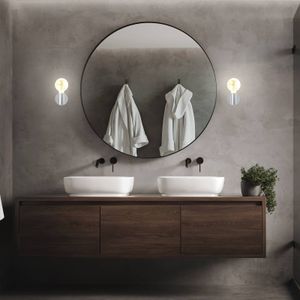 Briloner Wandlamp Kosol voor de badkamer, IP44, E27, chroom