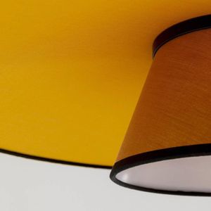 Kare hanglamp Riva, meerkleurig, textiel, hout, Ø 55 cm