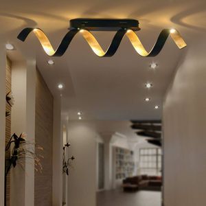 Eco-Light LED plafondlamp Helix in zwart-goud