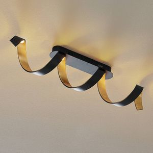 Eco-Light LED plafondlamp Helix in zwart-goud