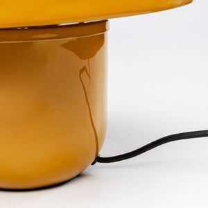 Kare Paddenstoel tafellamp, geel, geëmailleerd staal, hoogte 27 cm