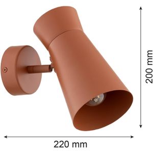 Argon Wandlamp Lotta, terracotta, spot, staal, verstelbaar