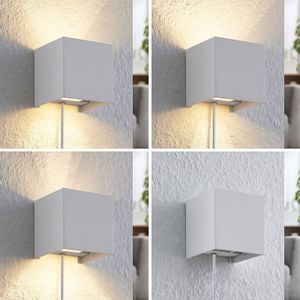 Arcchio wandlamp Zuzana, hoekig, wit, met stekker