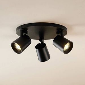 Arcchio Iavo plafondspot, rond, 3-lamps, zwart Arcchio, dimbaar, zwart, Hal, Aluminium, Modern, buitenspot