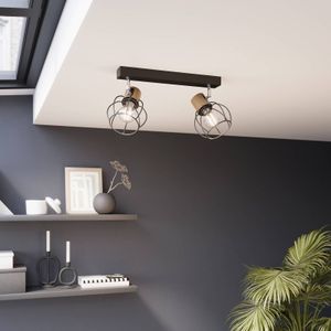 Envostar Fence plafondlamp metaal/hout, 2-lamps.