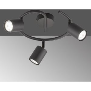 FISCHER & HONSEL LED plafondspot Vano zwart, 3-lamps, rond