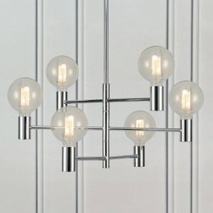Markslöjd Capital hanglamp, chroom, 6-lamps