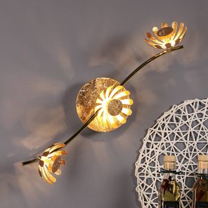 Eco-Light LED-wandlamp Bloom 3-lamps goud