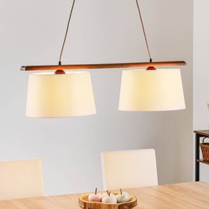 Lamkur Hanglamp Sweden, 2-lamps, eiken rustiek