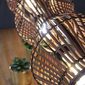 Eco-Light Bamboe hanglamp, bruin, 3-lamps