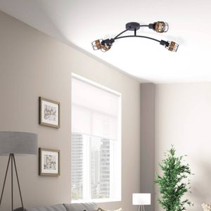 NOWA GmbH Plafondlamp Malik, zwart/rotan 4-lamps