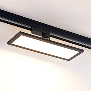 Arcchio Hairis LED paneel, 30 cm, zwart, 3000 K, zwart, Werkkamer / Kantoor, Kunststof, Modern, railverlichting