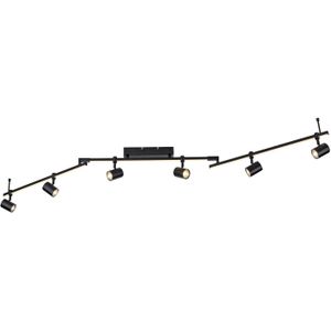 Paul Neuhaus LED plafondspot Barik, zwart, 6-lamps
