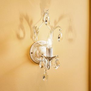 ONLI Kristallen wandlamp Teresa, ivoor, 1-lamp