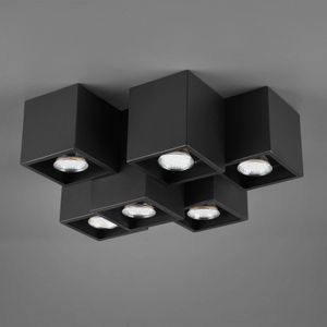 Trio Lighting Plafondlamp Fernando, 6-lamps, mat zwart