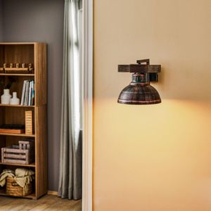 Luminex Wandlamp Hakon, roestbruin Naturel hout