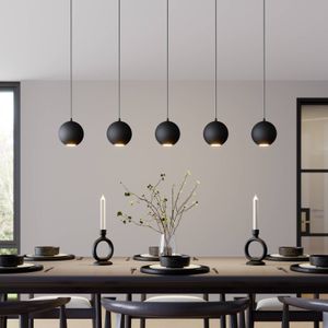 HELAM Hanglamp Midnight all in black 5-lamps