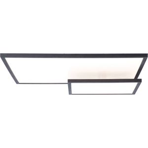 Brilliant LED plafondlamp Bility, rechthoekig, zwart frame
