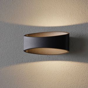 Maytoni LED wandlamp Trame, ovale vorm in zwart