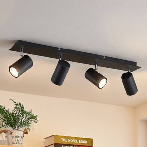 Lindby plafondspot Joffrey, 70 cm, zwart, 4-lamps, GU10