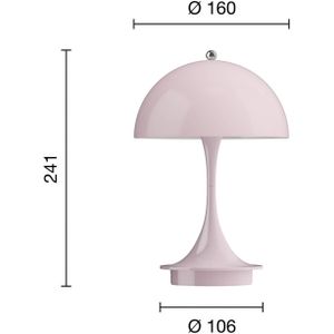 Louis Poulsen Panthella Portable 160 V3, opaal lichtroze