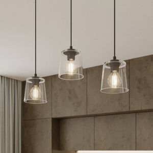 HELAM Hanglamp Lucea, 3-lamps, transparant