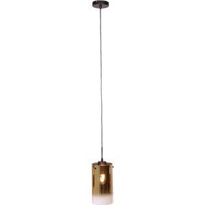 Freelight Ventotto hanglamp, zwart/goud, Ø 15 cm, glas