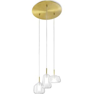 Sforzin Hanglamp X-Ray 3-lamps helder/helder/helder