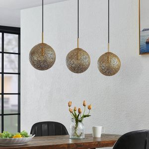 Lindby Caralina hanglamp, 3-lamps, globes