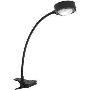 LightMe tafellamp Powerlens Flex, klem, zwart