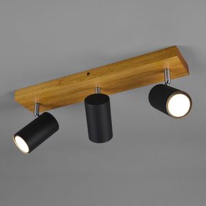 Trio Lighting Plafondspot Marley, mat zwart, 3-lamps