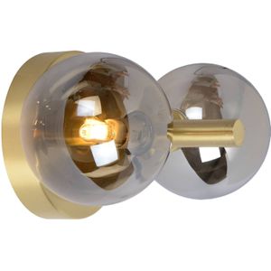 Lucide Wandlamp Tycho, 2-lamps, goud/rookgrijs