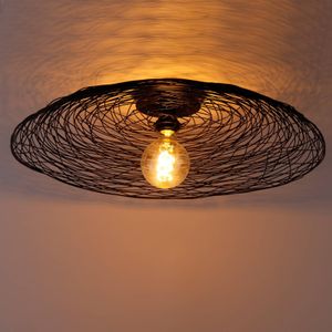 Lindby plafondlamp Thorian, zwart, ijzer, Ø 40 cm