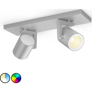 Philips Hue Argenta LED-spot 2-lamps aluminium