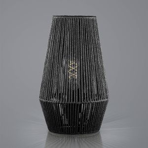 HELL Rope tafellamp van papier, zwart, Ø 20 cm