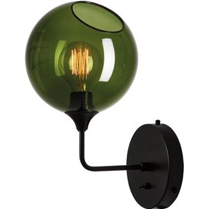 DESIGN BY US Ballroom Short wandlamp, groen, glas, handgeblazen
