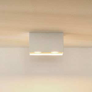 Lucide Bodi plafondspot, hoekig, wit, GU10, 2-lamps, aluminium